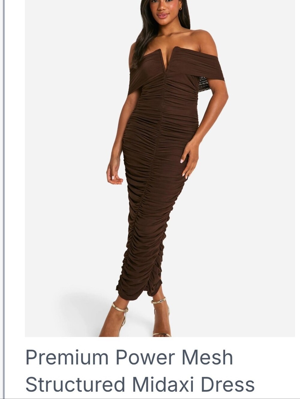 boohoo - Premium Power Mesh Structured Midaxi Dress